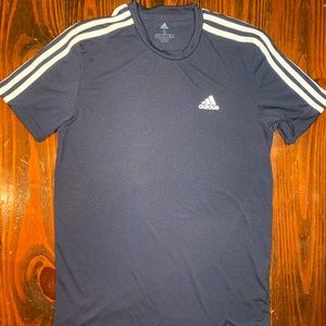 Adidas striped shoulder athletic t-shirt #PoshTees